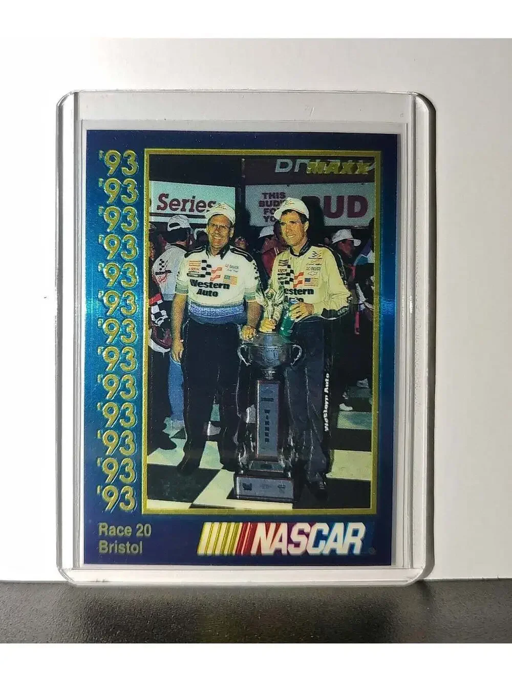 Race 20 Bristol YR 1993 Maxx Premier Plus Racing #199 NASCAR Card DARWAL Inc.